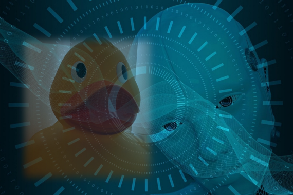 Image representing AI and a rubber duck