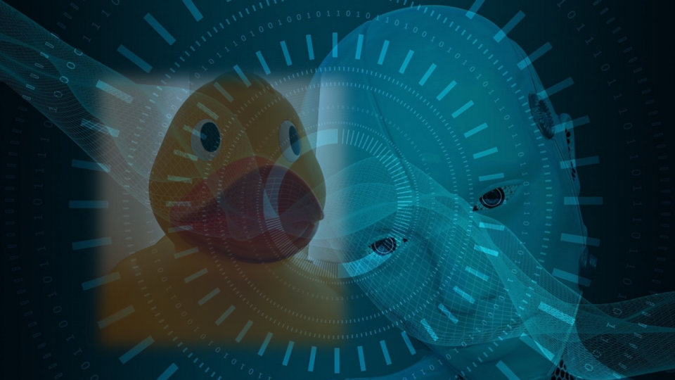 Image representing AI and a rubber duck