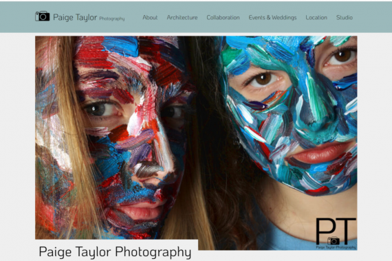 Image of Paige Taylor Photography website