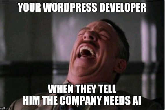Meme about WordPress vs AI
