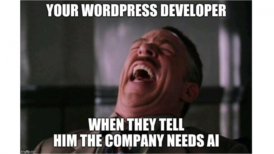 Meme about WordPress vs AI