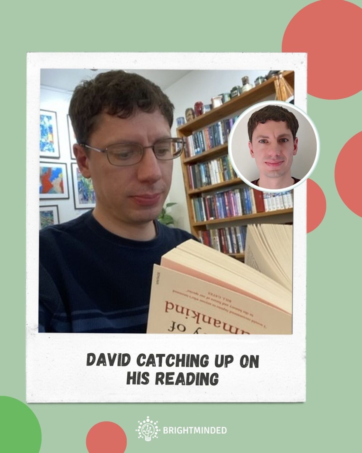 An image of David reading