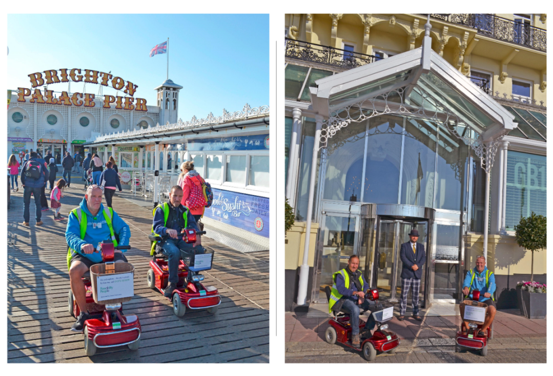 Shopmobility on Brighton Pier and in front of the Grand Hotel